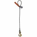 Hsi Sngl Leg Wire Rope Slng, 1/4 in dia, 3ft L, Flemish Loop to Eye Hook, 0.65 ton Capacity 105B1/4XEHD-03